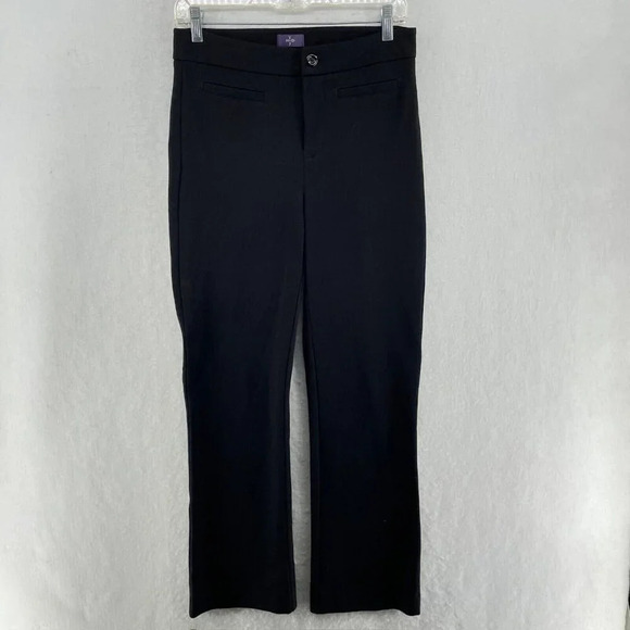 NYDJ Jeans Women's Sz 4 Black Ponte Stretch Leggings Skinny Slim Straight Pants - Picture 1 of 11